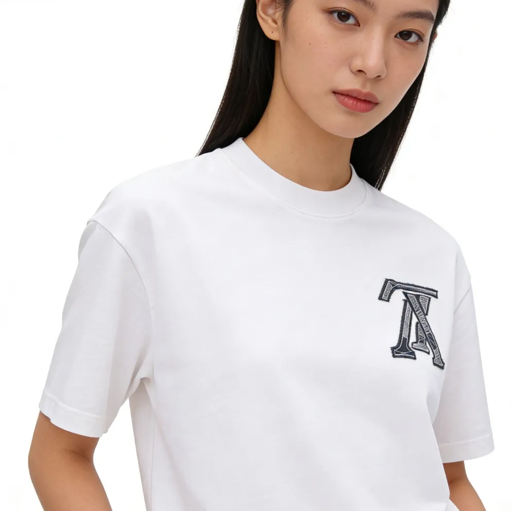 Louis Vuitton/Louis Vuitton 26ss letter patch old flower embroidered short sleeves